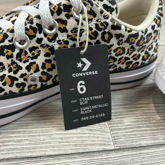 Converse Street Low Top Cheetah Sneakers Women's Size 8 NWT - Picture 7 of 9